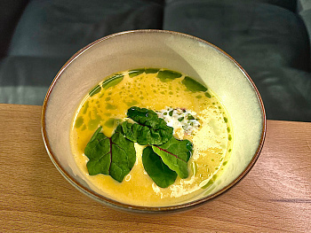 Тыквенный крем суп с крабом